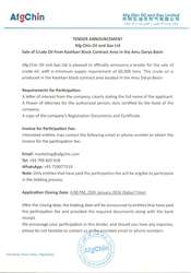 AfgChin Financial Tender Annnouncement