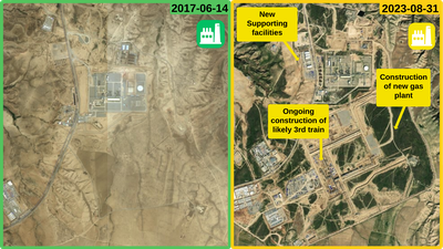 Figure 3.1.11: Gas plant expansion at Kohr Mor site in Iraq. Wayback Imagery.