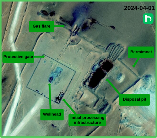 Figure 3.2.3: Active well site in Southern El-Assel in 2024. Copyright © Maxar 2024.