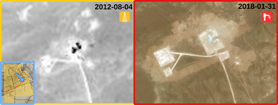Figure 3.2.3: A well site in 245-South that was undergoing development in 2012, and inactive in 2018. Drilling and well development occurred over 2012-2013, but its surface infrastructure was removed and perimeter remediated over 2015-2016. Copyright ©Max