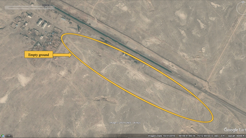 Orta Deresin supply depot site on October 31, 2019 via Google Earth. Notice the empty space south of the railway. Coordinates  46°49'29.94