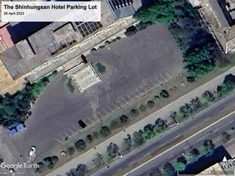 an image of the only lined parking lot in Hamhung