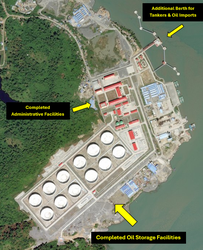 Completed oil terminal and tanker port