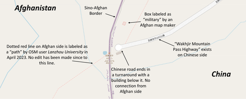 Wakhjir Pass on Open Street Map