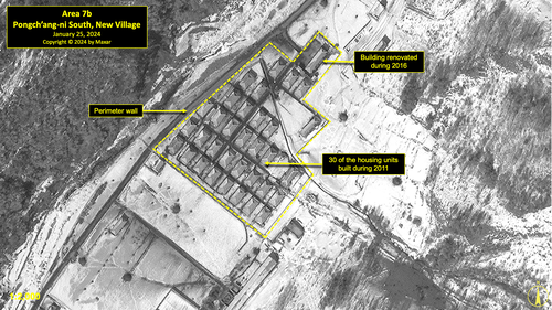 A satellite image of a village in Pongch'ang-ni in North Korea's political prison camp (kwan-li-so) No. 18
